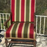 Pair of Louis XIII style walnut armchairs, 19th century