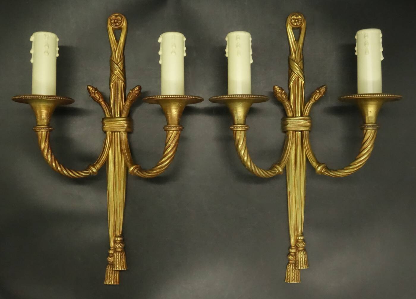 Pair of Louis XVI style wall lights - Lucien GAU, Paris