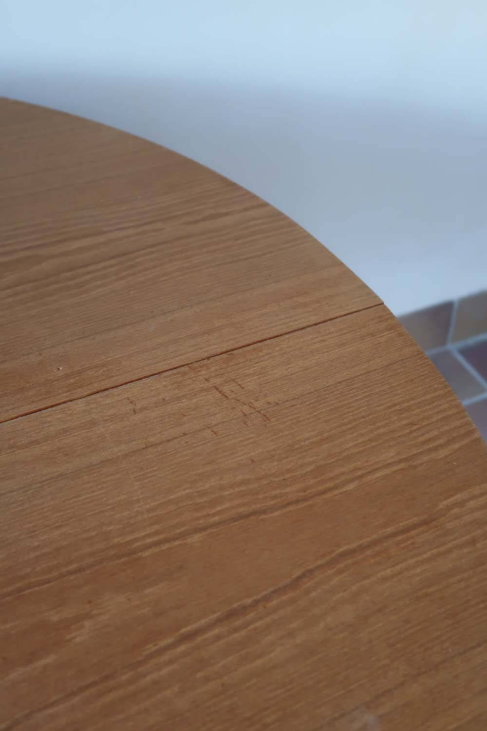 Scandinavian light wood round table