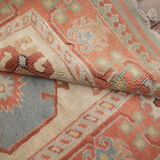 Handwoven antique turkish carpet, classic wool rug- 145x220cm