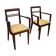 Paire de fauteuils bridge 1930 assise en cuir beige