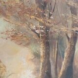 Paysage huile sur toile, fin du 20ème siècle