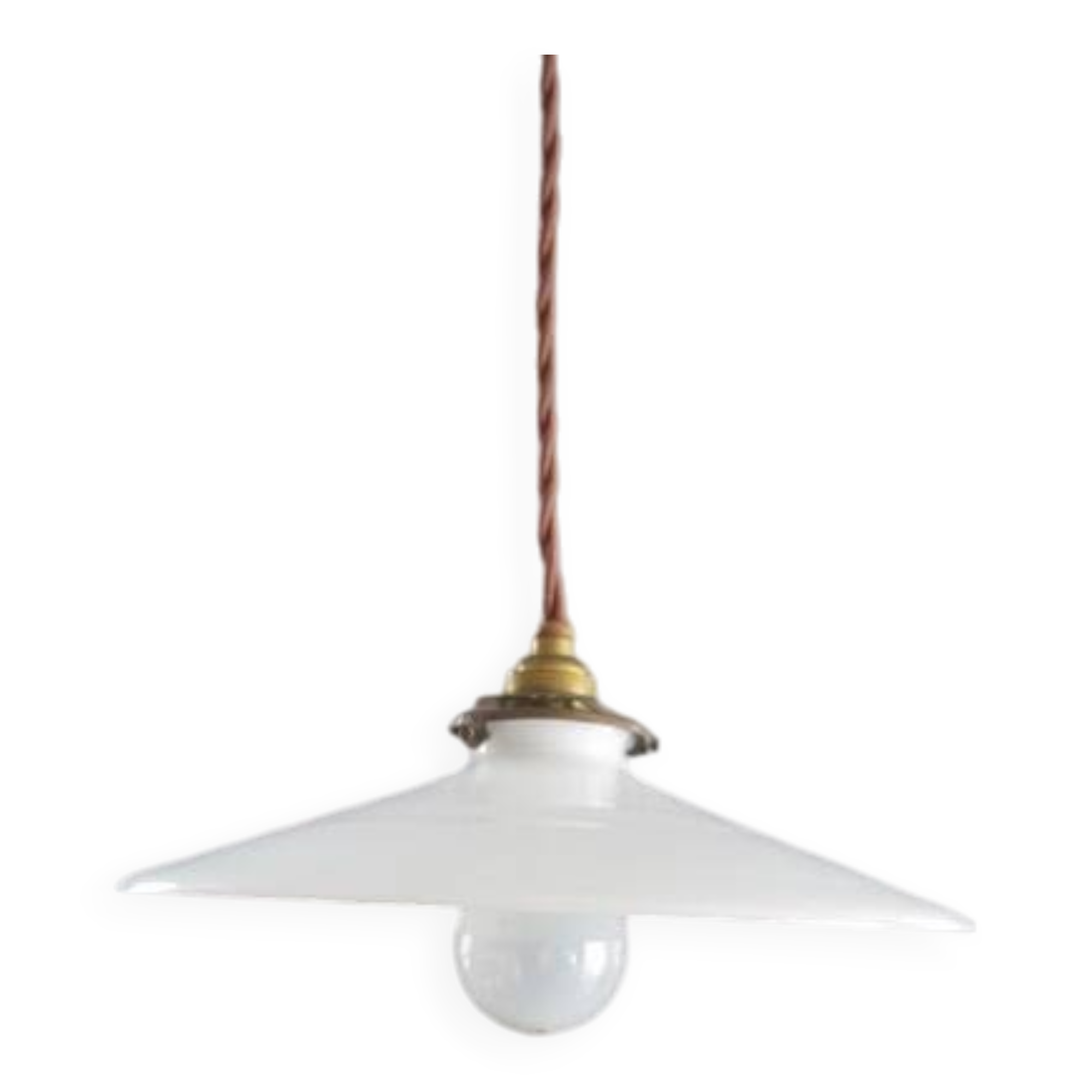 Antique white opaline pendant light