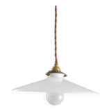 Antique white opaline pendant light