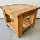 Square Wooden Coffee Table with Shelf