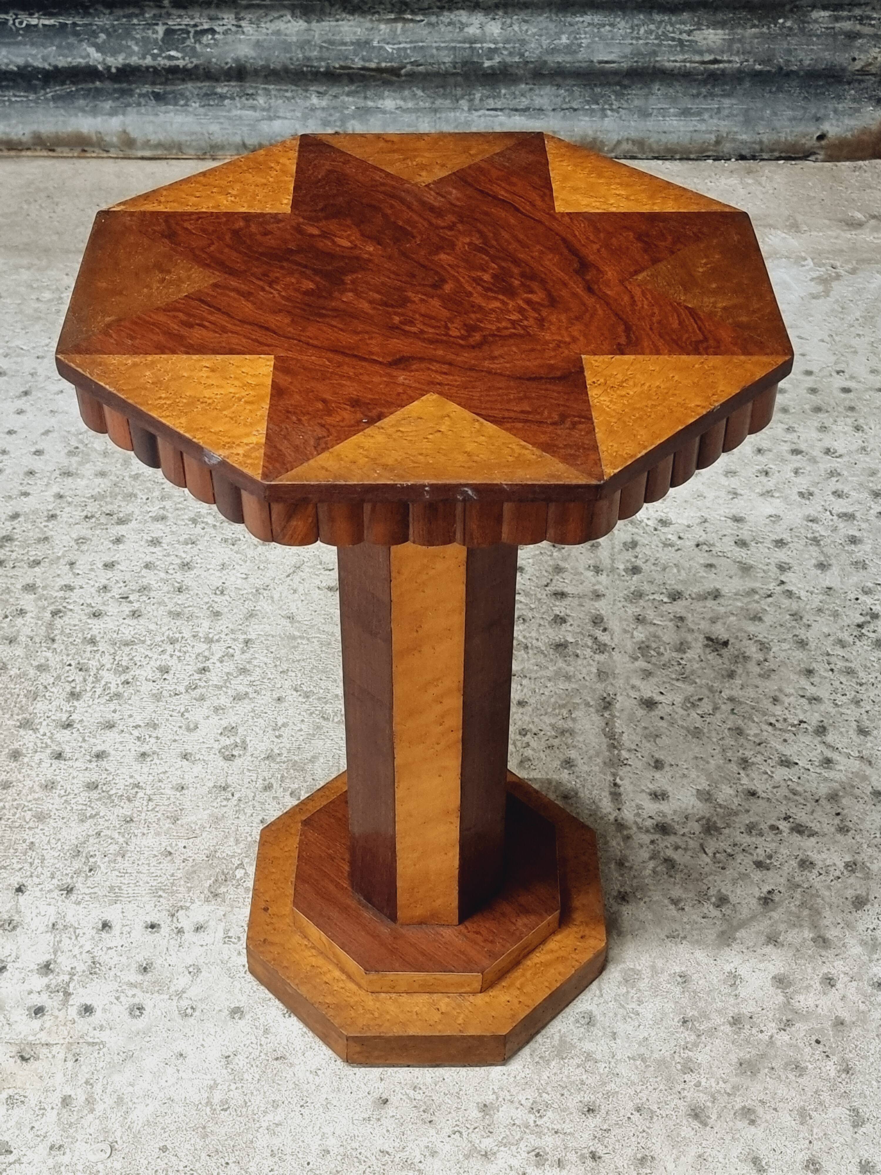 Art Deco side table plant table octagonal
