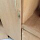Renovated vintage asymmetrical oak wardrobe