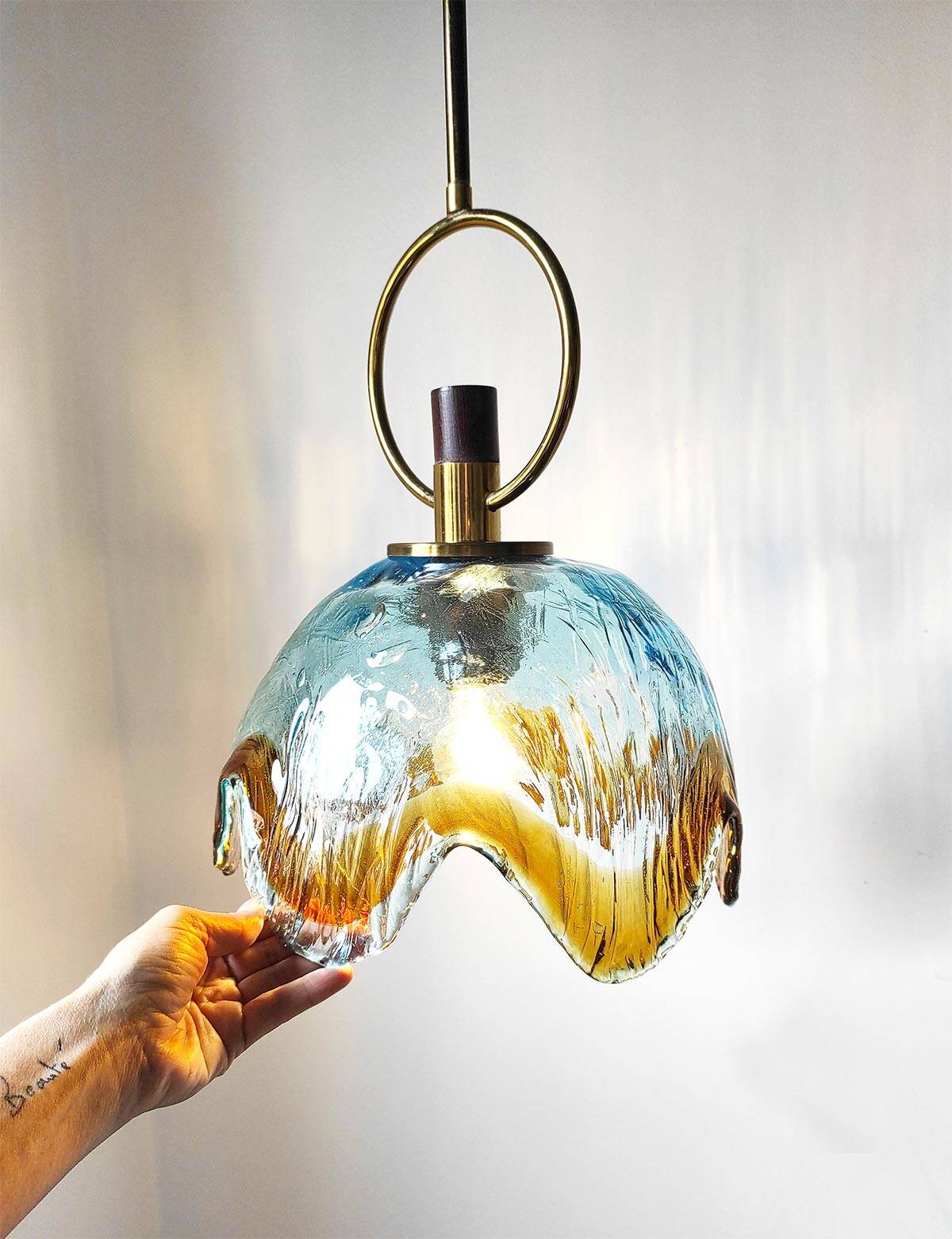 Italian Murano crystal pendant lamp from the 70s