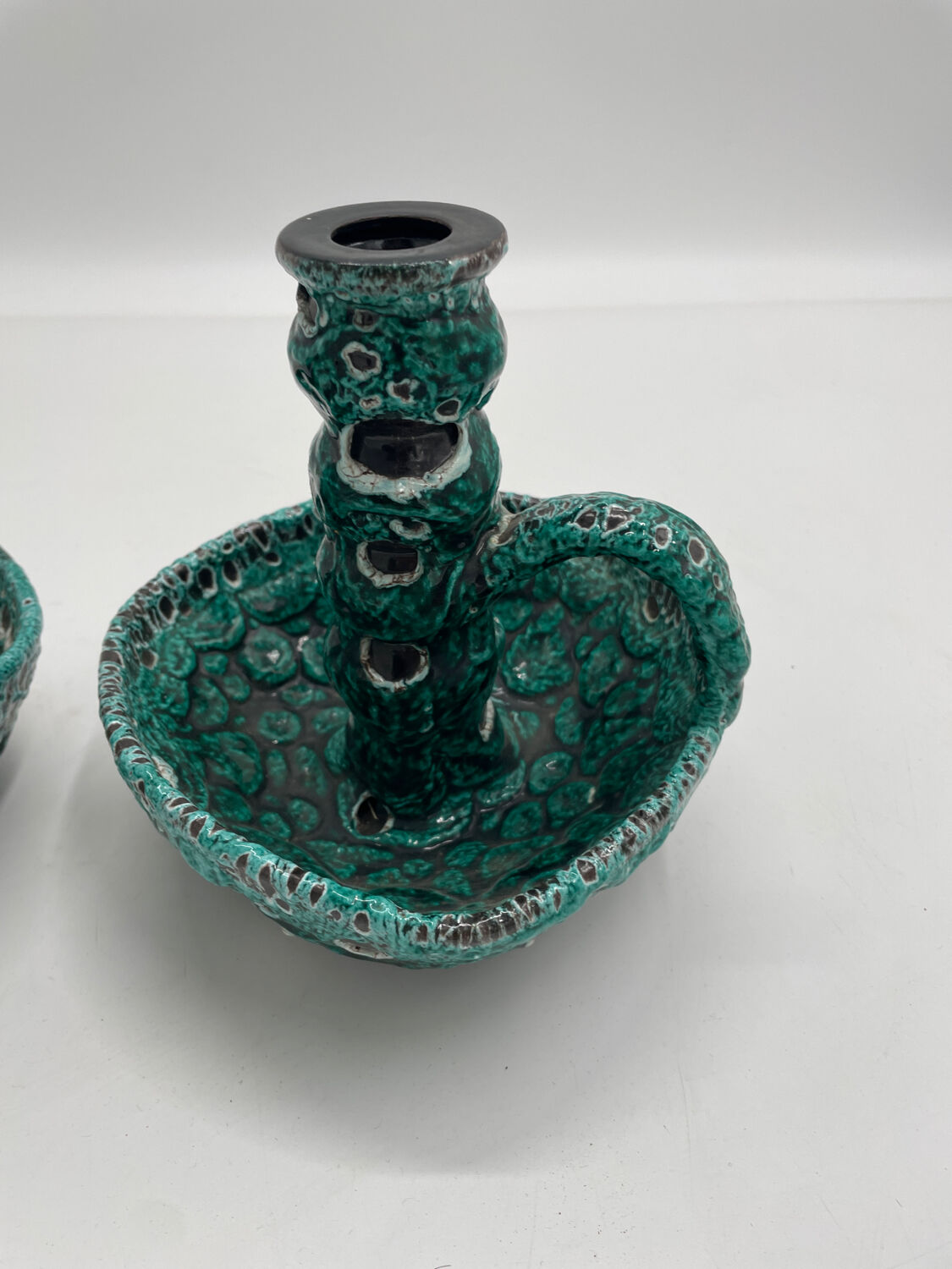 Set of two lamp bases, ceramic candlestick.