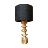 Stone and black cotton table lamp