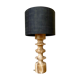 Lampe de table en pierre et coton noir