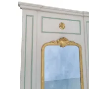 Large French mirror in architectural panel with gilt frame