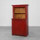 French 19th Century Red‑Painted Stepback Cupboard in Pine