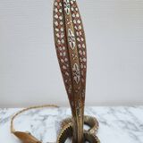 Bronze and silver snake lamp