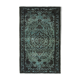 Handmade carved anatolian 1980s 176 cm x 286 cm black rug