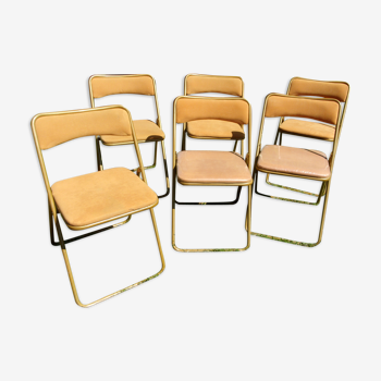 Set of 6 folding chairs style lafuma 1960/1970