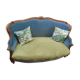 Canapé de style Louis XV et ses 2 coussins