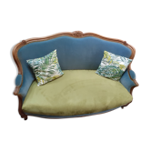 Canapé de style Louis XV et ses 2 coussins