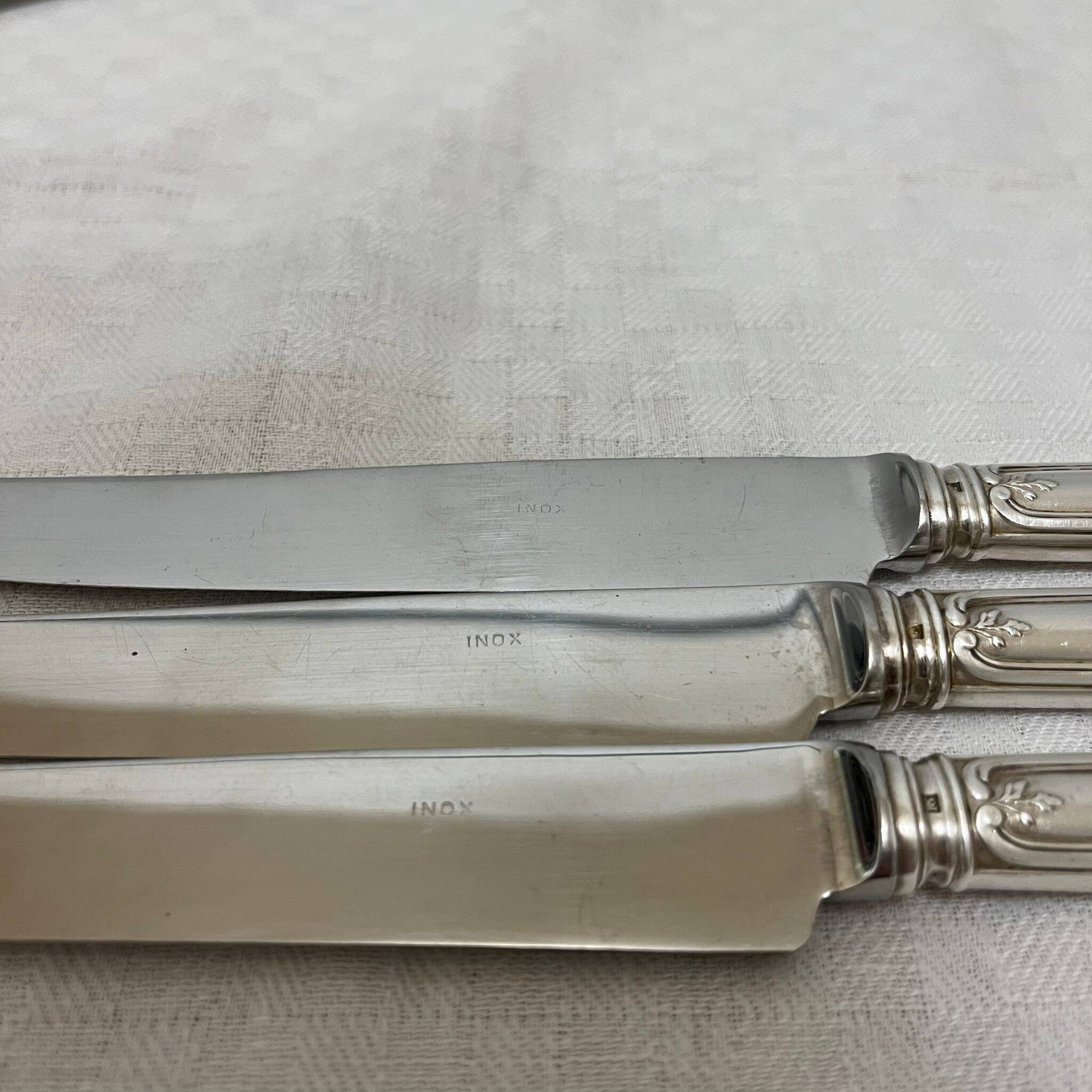12 table knives - Silver metal - Rococo style
