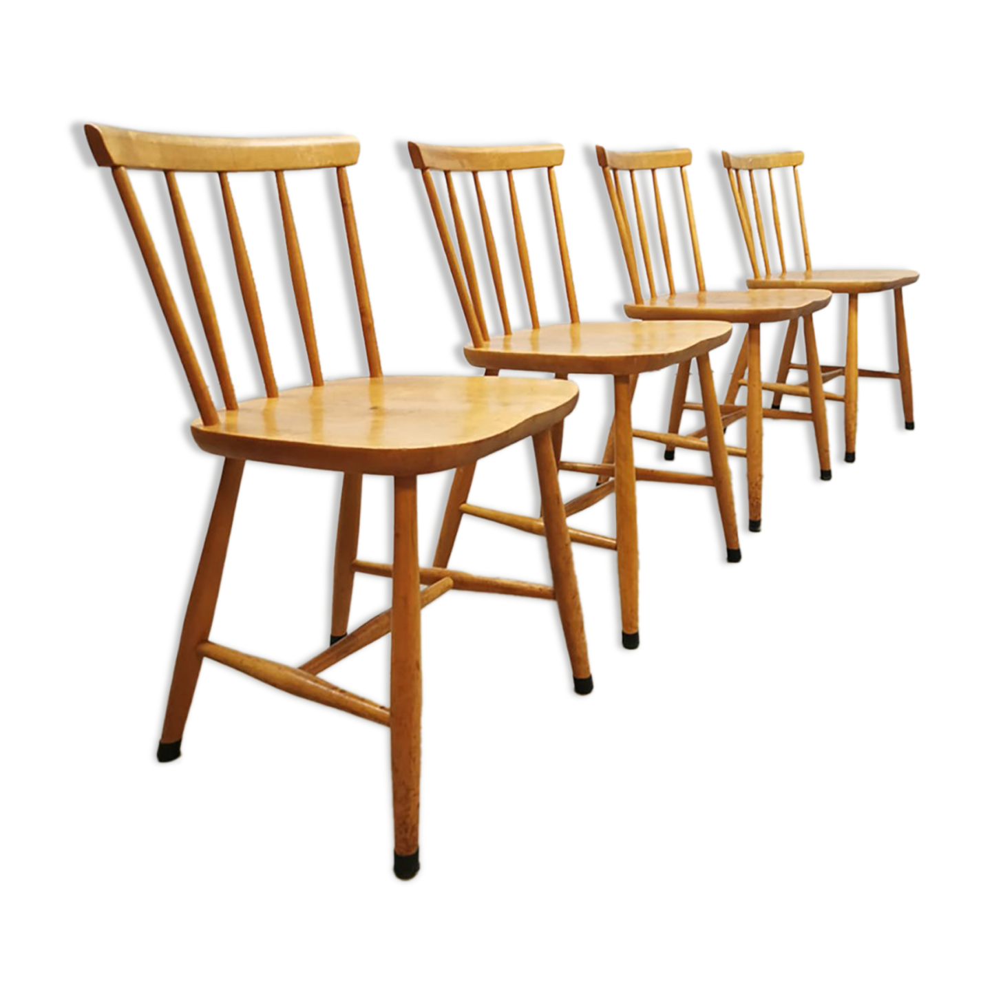 Vintage dutch design spindle back dining chairs pastoe