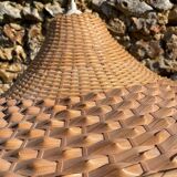 Vintage 1970s woven rattan pendant light