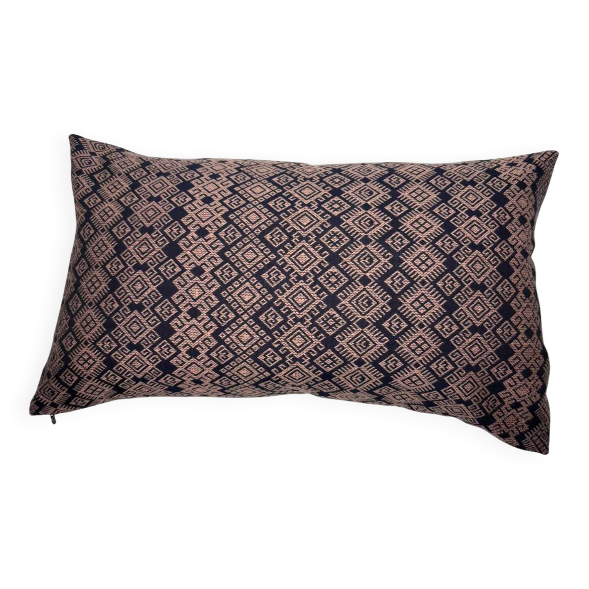 Housse de coussin Kachin bleu marine et rose (RIDA)