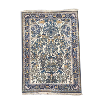 Tapis vintage persan ghoom fait à la main