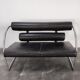 Canapé deux places cuir style Bauhaus Suisse 1970s