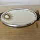 Oval mirror plateau, chrome brass and rosewood, Art Deco, 1920s 30s