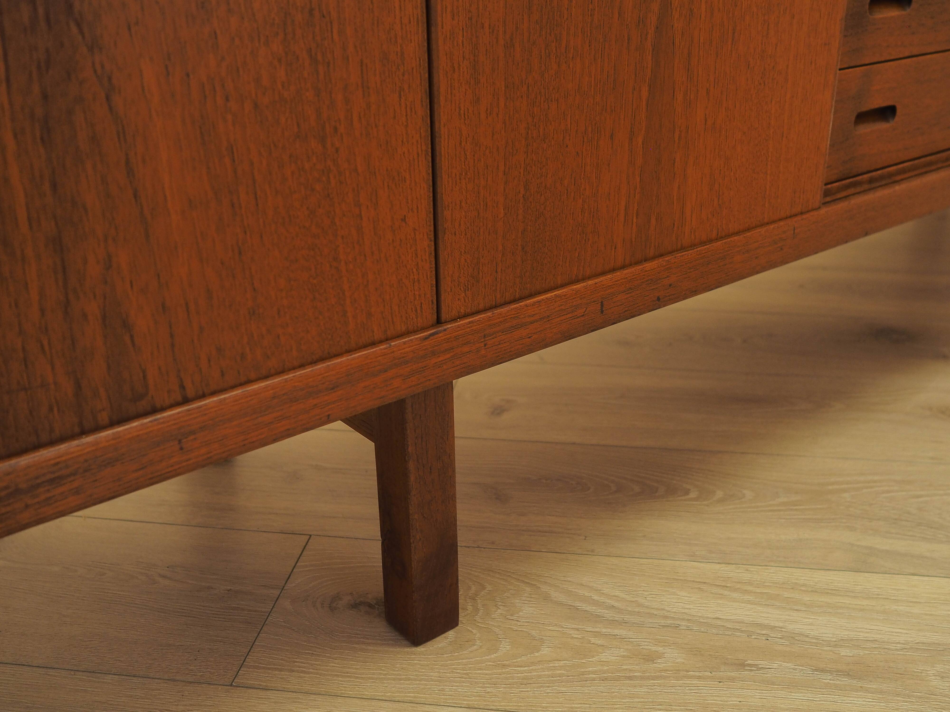 Teak sideboard with sliding doors, Denmark, 1960s