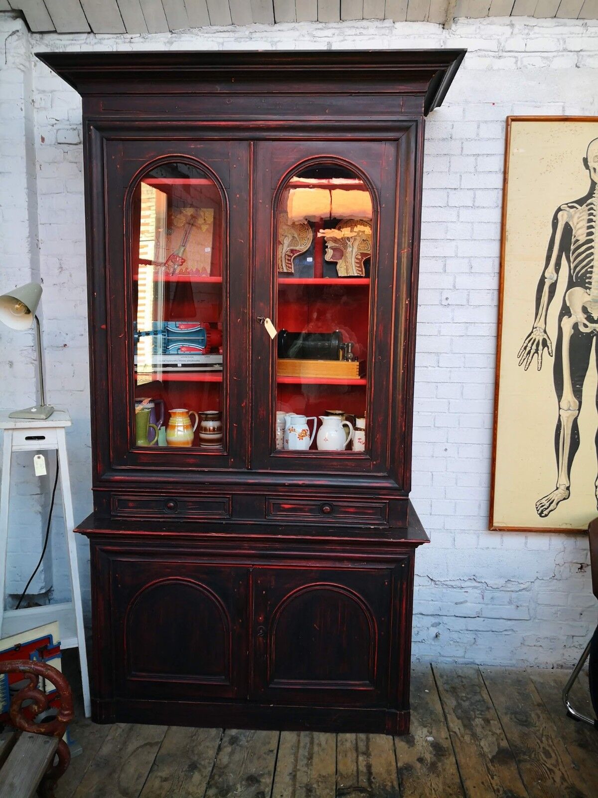 Showcase buffet 2 bodies vintage, farm dresser