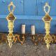 French Bronze Wall Sconces: Pair of 2-Branch Lights, C1950s