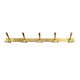 Vintage Gold Aluminum Wall Coat Rack with 5 Hooks