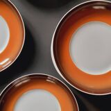 10 soup plates from the 70s, Space Age Porcelain, Manufacture Royale De Li