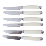 6 vintage cream white knives