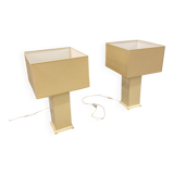 Pair of Wooden Living Room Table Lamps