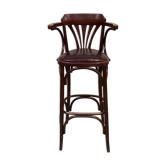 Beech bar stool from the 1980s - skaï seat