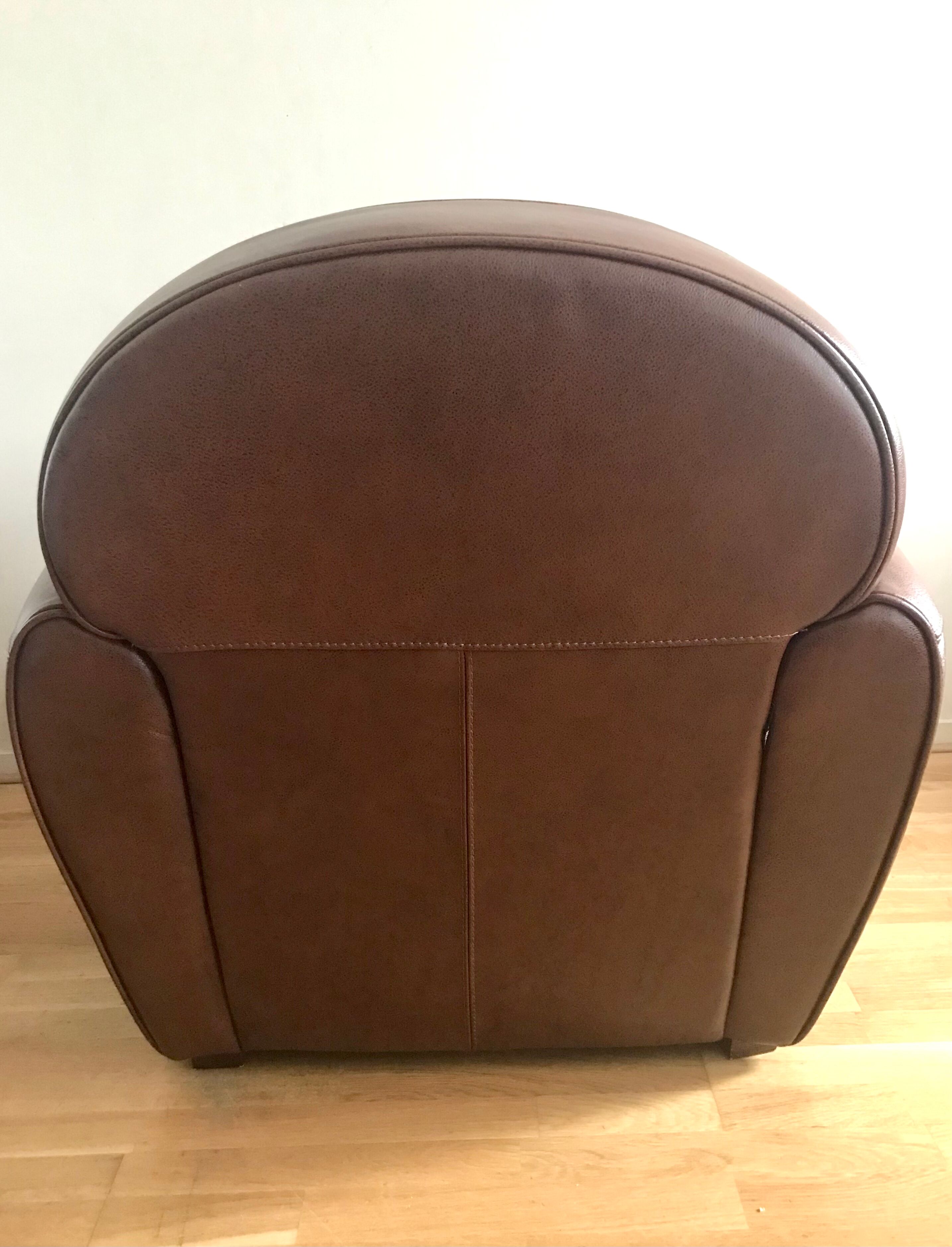 Full grain leather club armchair