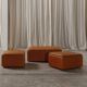 Paione modular sofa in brown leather, Claudio Salocchi, 1960s