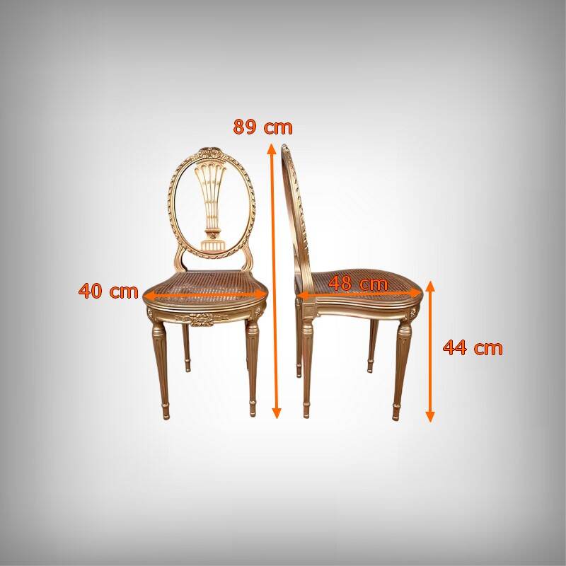 Paire de Chaises en Bois Doré, style Louis XVI – Début XXe