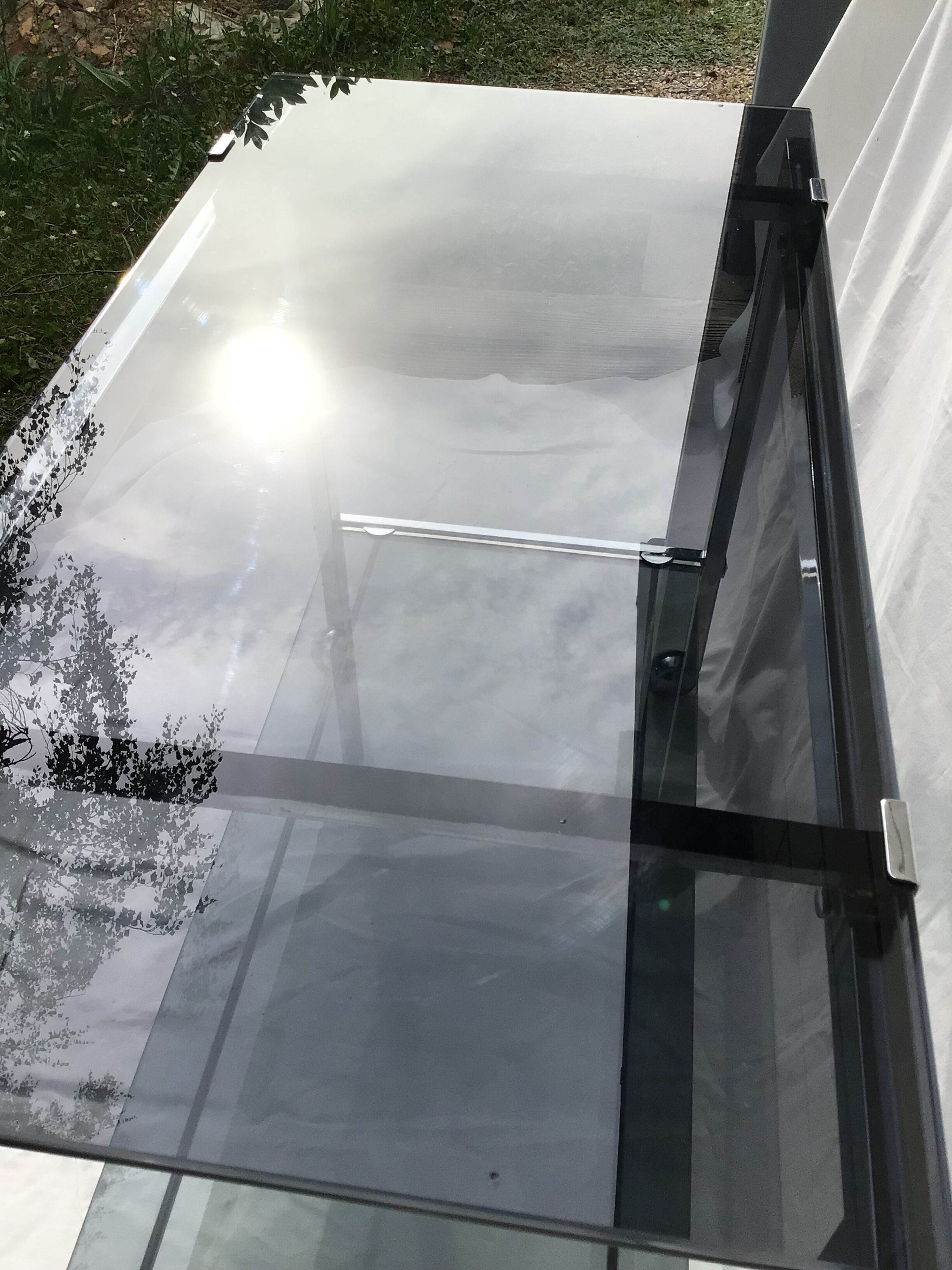 Rolling service chrome smoked glass dark grey