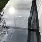 Rolling service chrome smoked glass dark grey