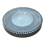 4 porcelain soup plates Table passion collection Noir Astral