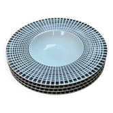 4 assiettes creuses porcelaine Table passion collection Noir Astral