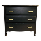 Satin black wooden chest of drawers