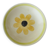 Hollow dish in Gien earthenware, Sunflower