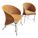 2 fauteuils en rotin et fer forgé