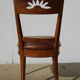 6 chaises en bois exotique et cuir