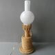Lampe en corde et opaline, années 60