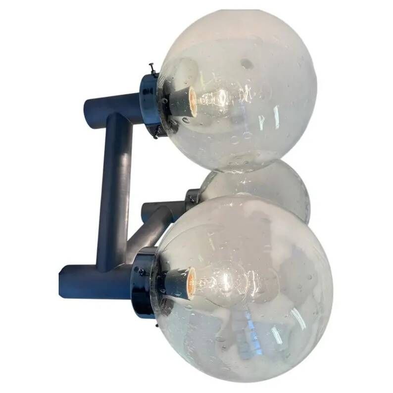 Rare XXL Mid Century Art Glass Wall Hotel Light / Lamp - Around 1970s